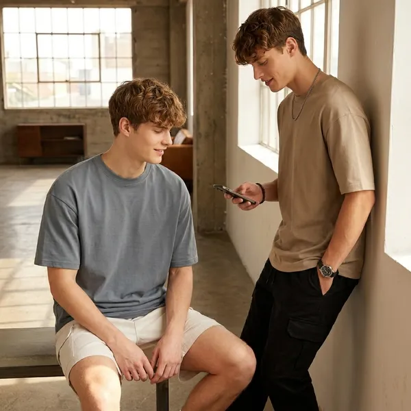 Brown_And_Grey_Cotton_T_Shirt_For_Men