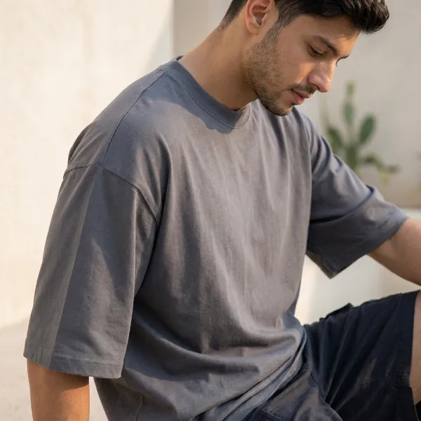 Green_And_Grey_Cotton_T_Shirt_For_Men