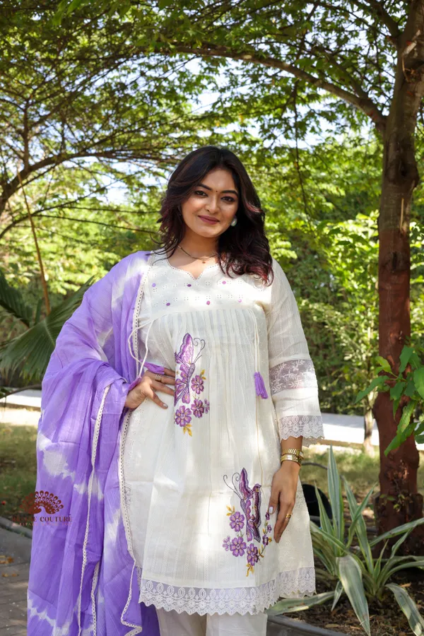 White_And_Purple_Embroidered_Salwar_Suit_Set_With_Tiedye_Dupatta