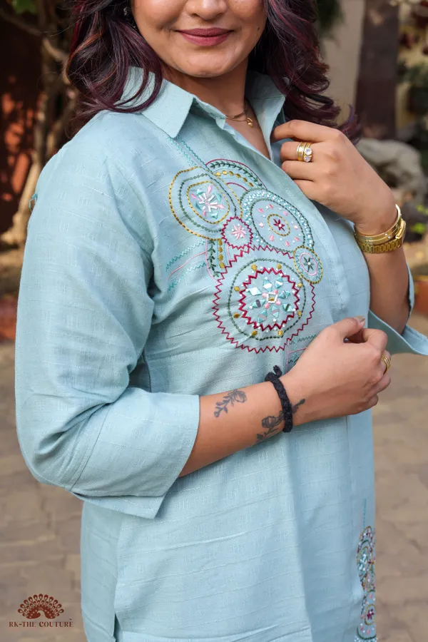 Light_Blue_Embroidered_Linen_Coord_Set_With_Circular_Motifs