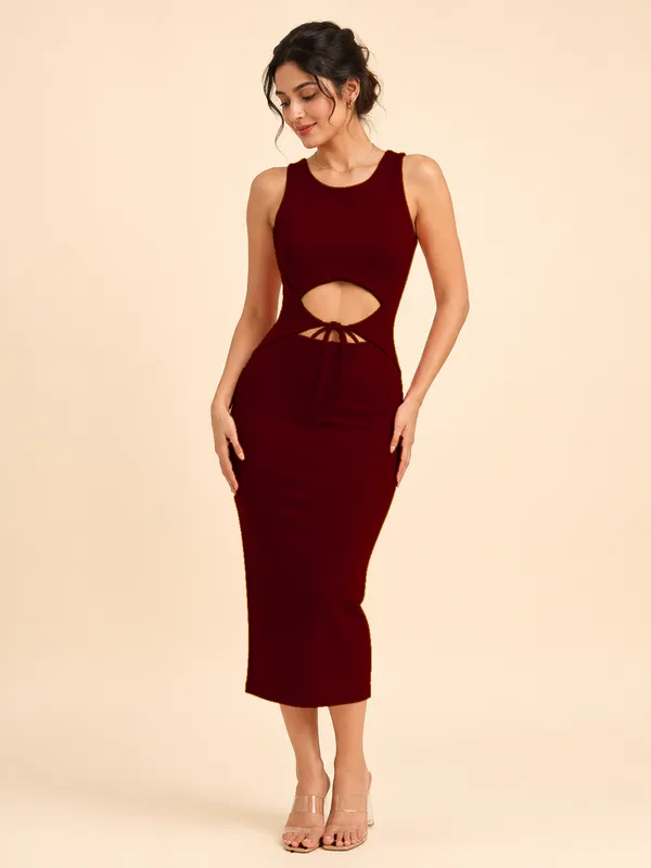 Maroon_Zurich_Lycra_Premium_Western_Dress_For_Women