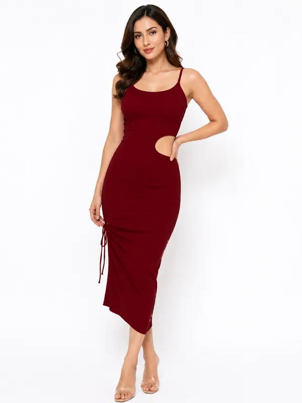 Maroon_Zurich_Lycra_Premium_Western_Dress_For_Women