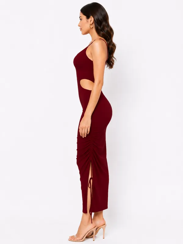 Maroon_Zurich_Lycra_Premium_Western_Dress_For_Women