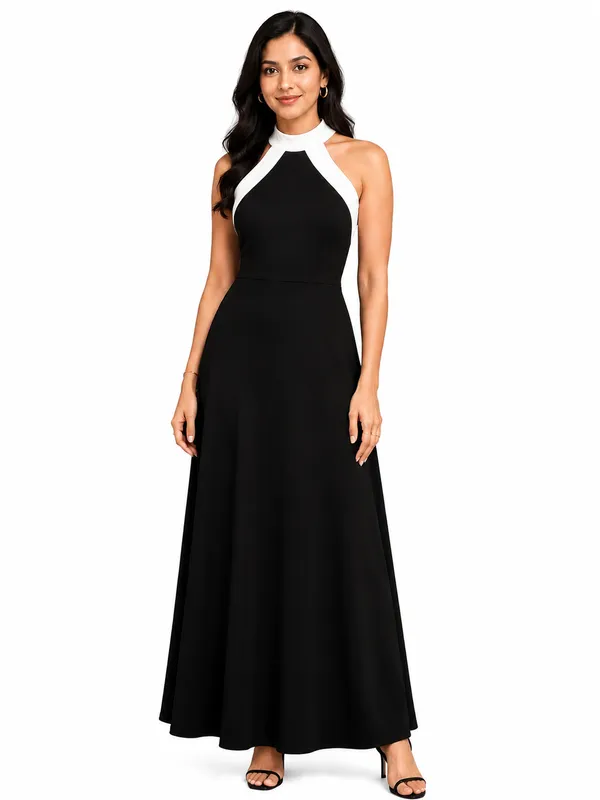 Black_And_White_Zurich_Lycra_Premium_Western_Dress_For_Women