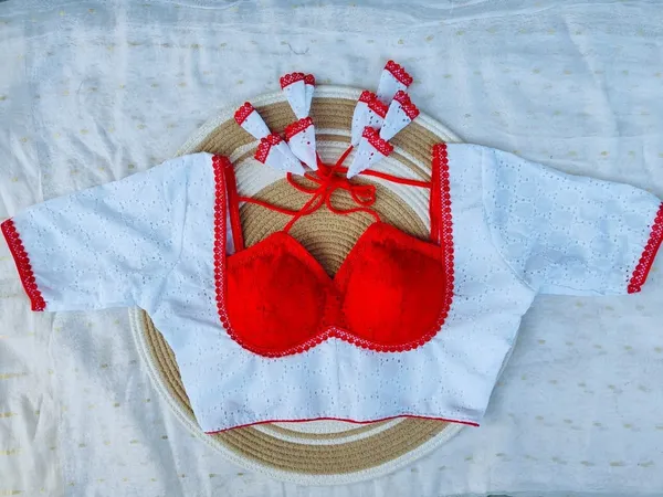 Red_And_White_Cotton_Blouse_For_Women