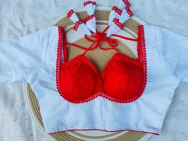 Red_And_White_Cotton_Blouse_For_Women