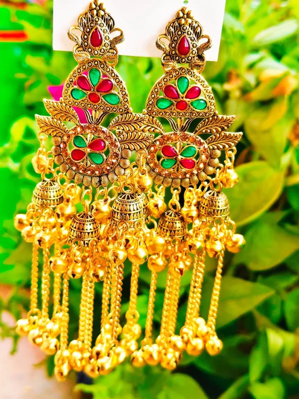 Multicolour_Kashmiri_earrings__Earrings_Fashionable_festive_Wear_Earrings_for_Women