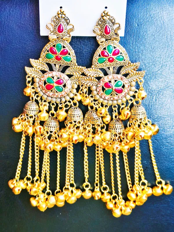 Multicolour_Kashmiri_earrings__Earrings_Fashionable_festive_Wear_Earrings_for_Women