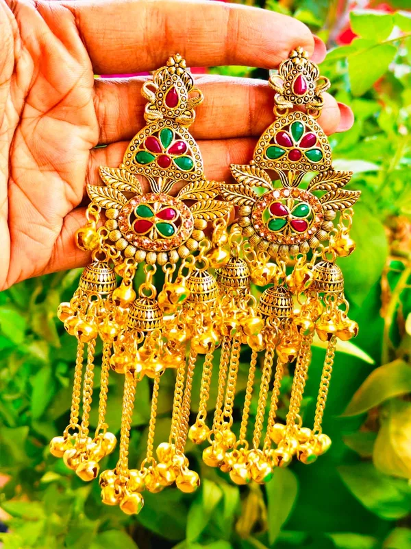 Multicolour_Kashmiri_earrings__Earrings_Fashionable_festive_Wear_Earrings_for_Women