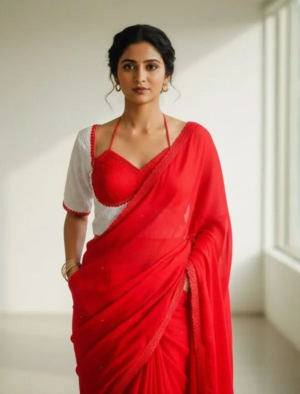 Red_And_White_Cotton_Blouse_For_Women