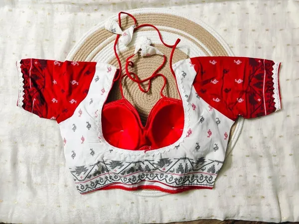 Red_And_White_Cotton_Blouse_For_Women
