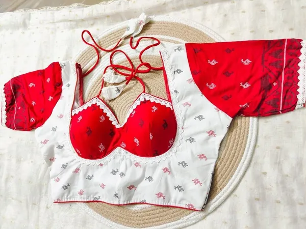 Red_And_White_Cotton_Blouse_For_Women