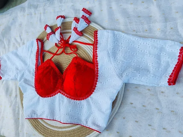 Red_And_White_Cotton_Blouse_For_Women