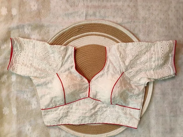 White_And_Red_Cotton_Blouse_For_Women