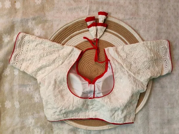 White_And_Red_Cotton_Blouse_For_Women