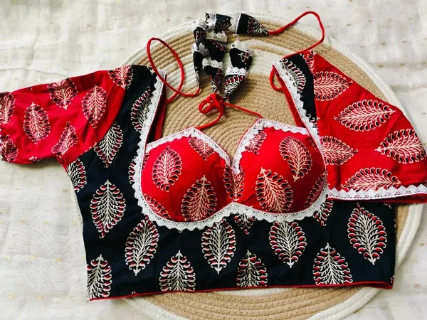 Red_And_Black_Cotton_Blouse_For_Women