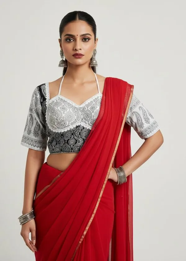 Black_And_White_Cotton_Blouse_For_Women