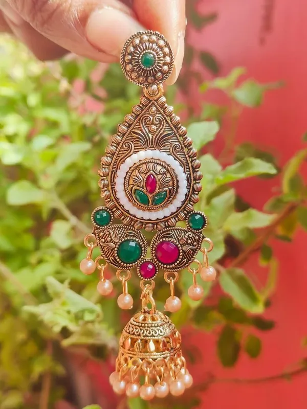 Gold_Brass_Jhumki_Earring_For_Women