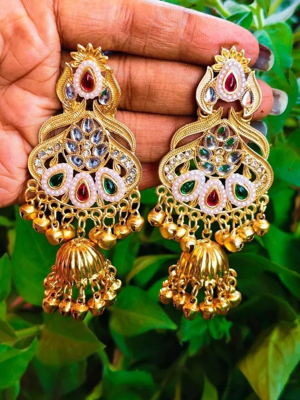 Gold_Brass_Jhumki_Earring_For_Women