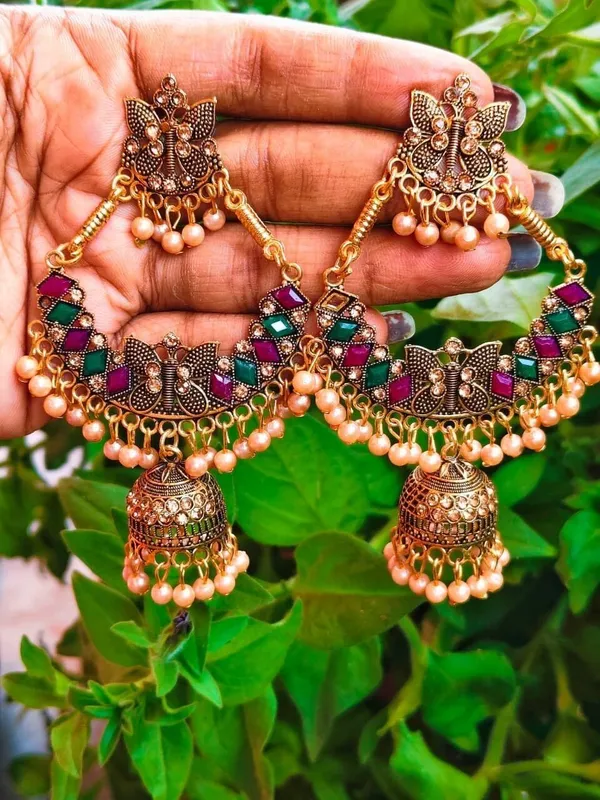 Multicolor_Brass_Jhumki_Earring_For_Women
