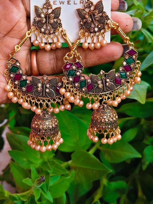 Multicolor_Brass_Jhumki_Earring_For_Women
