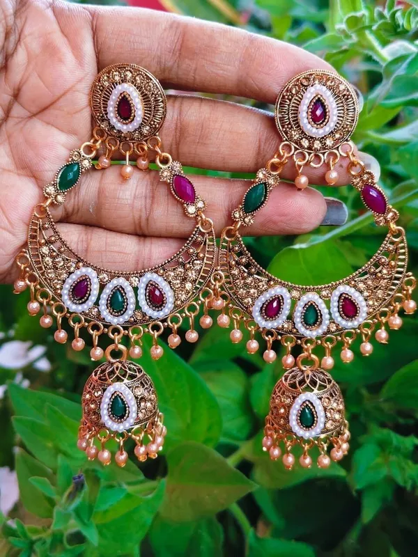 Multicolor_Brass_Jhumki_Earring_For_Women