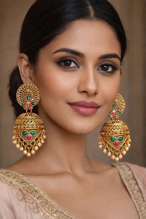 Gold_Brass_Jhumki_Earring_For_Women