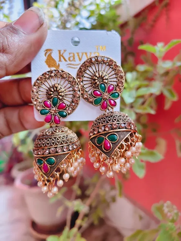 Gold_Brass_Jhumki_Earring_For_Women
