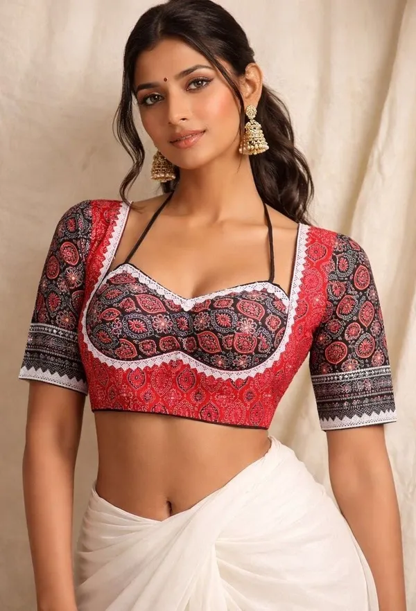 Red_And_Black_Cotton_Blouse_For_Women