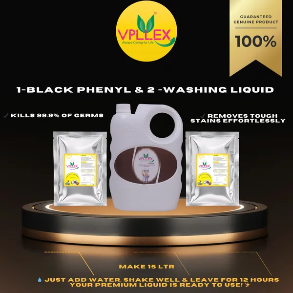 Vpllex_Cleaning_Liquid_Combo_Pack_|_1_Can_with_Black_Phenyl_Base_(Pine_Fragrance)_+_2_Washing_Liquid_Base_Materials_|_Makes_15_Liters_Premium_Liquid
