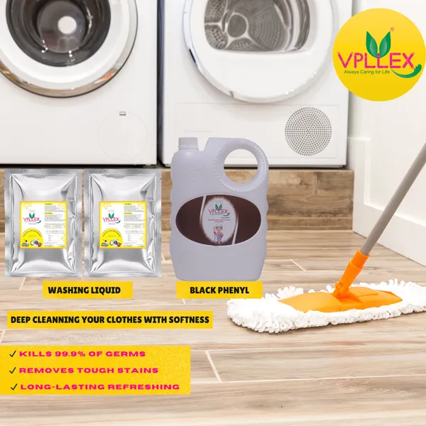 Vpllex_Cleaning_Liquid_Combo_Pack_|_1_Can_with_Black_Phenyl_Base_(Pine_Fragrance)_+_2_Washing_Liquid_Base_Materials_|_Makes_15_Liters_Premium_Liquid