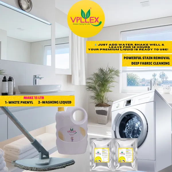 Vpllex_Cleaning_Liquid_Combo_Pack_|_1_Can_with_White_Phenyl_Base_(Mint_Fragrance)_+_2_Washing_Liquid_Base_Materials_|_Makes_15_Liters_Premium_Liquid
