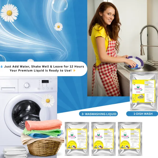Vpllex_Washing_&_Dishwash_Combo_Pack_|_3_Washing_Liquid_Base_Materials_+_1_Dishwash_Base_Materials_|_Makes_20_Liters_Premium_Liquid