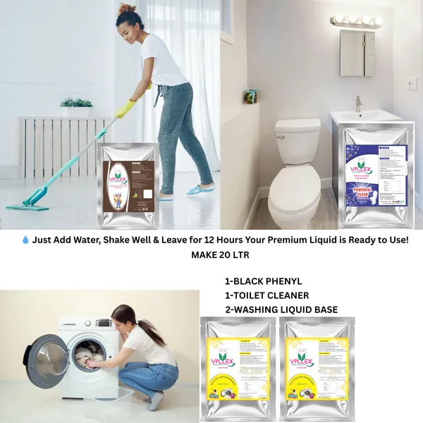 Vpllex_Multi_Cleaning_Combo_Pack_|_2_Washing_Liquid_Base_Materials_+_1_Toilet_Cleaner_Base_+_1_Black_Phenyl_Base_(Pine_Fragrance)_|_Makes_20_Liters_Premium_Liquid