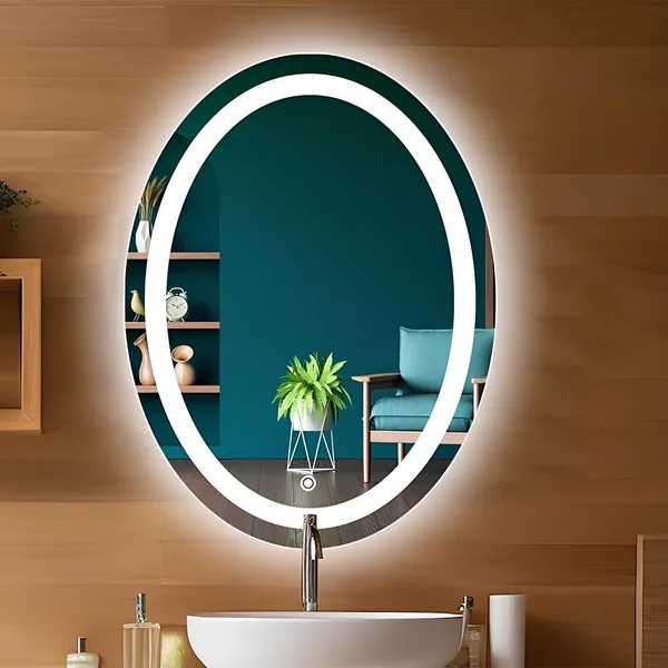 Nabab_Shop_Led_Mirror_For_Bathroom_Ovel_Shape_Wash_Basin_Size_18X24,_Bedroom_Lighted_Mirror_Oval_Finish_Polished