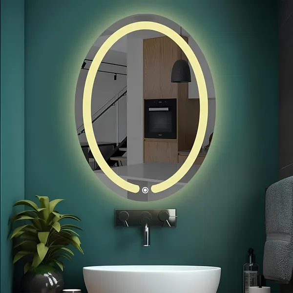 Nabab_Shop_Led_Mirror_For_Bathroom_Capsul_Cut_Shape_Size_18X24,_Lighted_Mirror_Oval_Finish_Polished