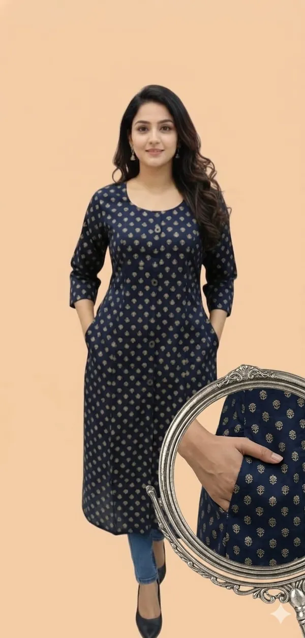 Navy_Blue_Women_Printed_Straight_Kurta_With_Pockets