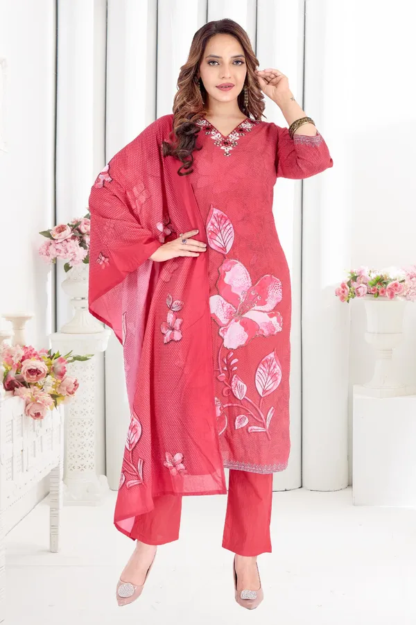 Pink_Floral_Printed_Cotton_Suit_Set_With_Dupatta_-_Women'S_Ethnic_Wear