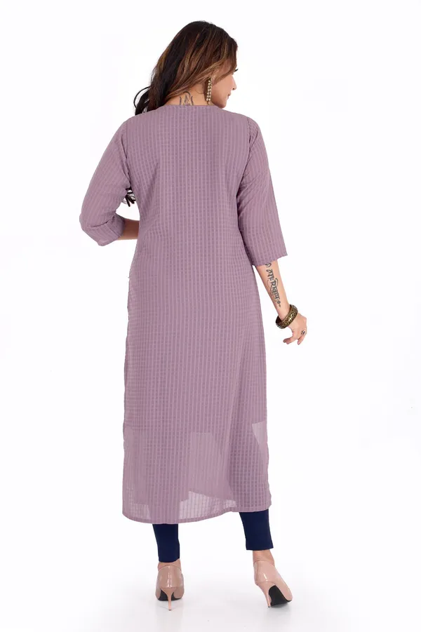 Women'S_Mauve_Purple_Striped_Straight_Kurta_With_Embellished_Neckline