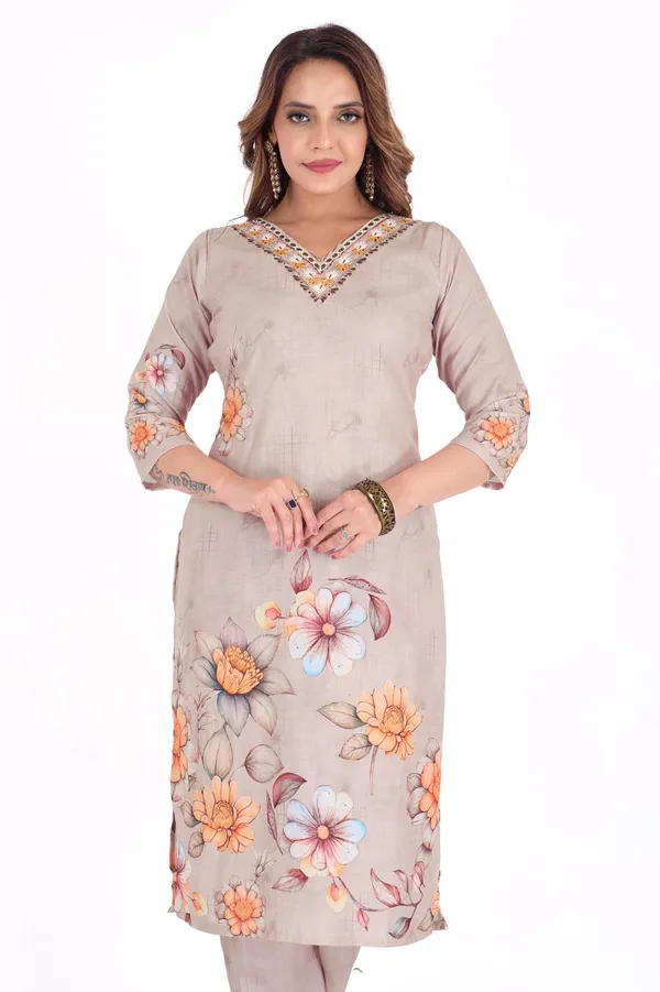 Beige_Floral_Printed_Cotton_Suit_Set_With_Embellished_Neckline