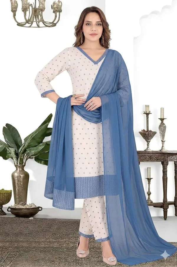 White_&_Blue_Embroidered_Salwar_Suit_Set_With_Dupatta_