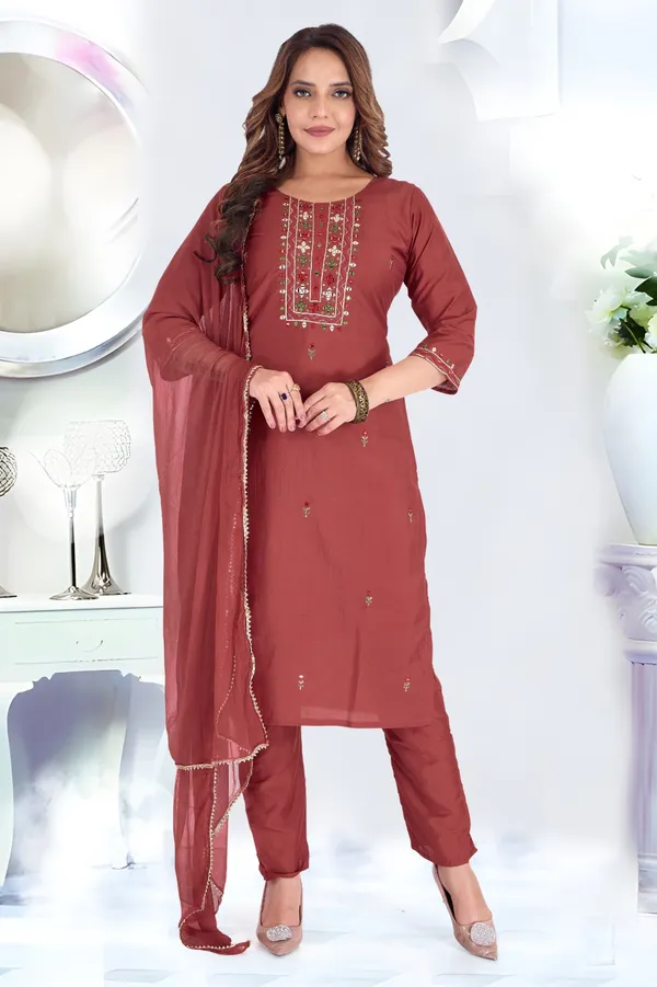 Maroon_Embroidered_Kurta_Set_With_Dupatta_-_Ethnic_Wear_For_Women