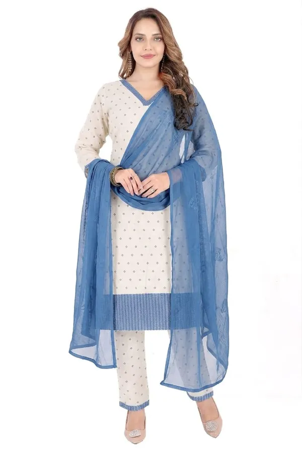 White_&_Blue_Embroidered_Salwar_Suit_Set_With_Dupatta_