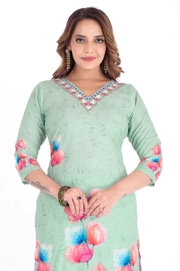 Mint_Green_Floral_Printed_Salwar_Suit_Set_With_Dupatta