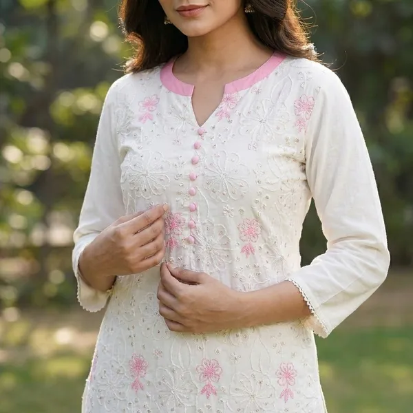White_Chikankari_Embroidered_Kurta_With_Palazzo_Set