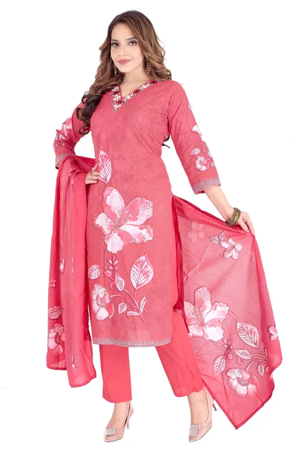 Pink_Floral_Printed_Cotton_Suit_Set_With_Dupatta_-_Women'S_Ethnic_Wear