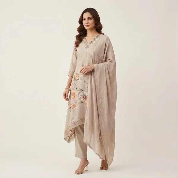 Beige_Floral_Embroidered_Kurta_Set_With_Dupatta_-_Ethnic_Wear_For_Women