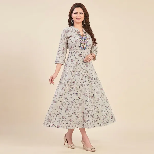 Beige_Floral_Print_A-Line_Midi_Dress_With_Embroidered_Yoke