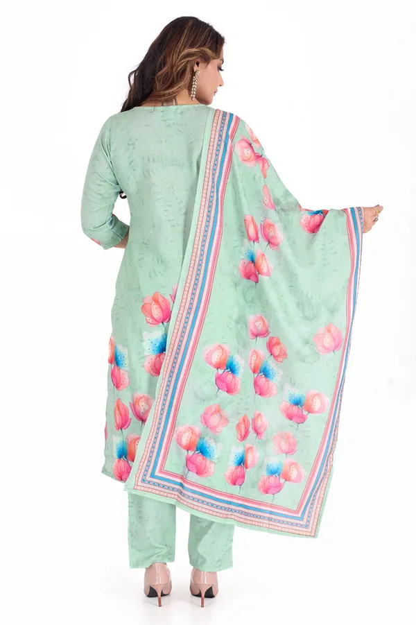 Mint_Green_Floral_Printed_Salwar_Suit_Set_With_Dupatta