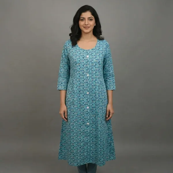 Blue_Women_Printed_Cotton_Kurti_With_Button_Front_And_Pockets